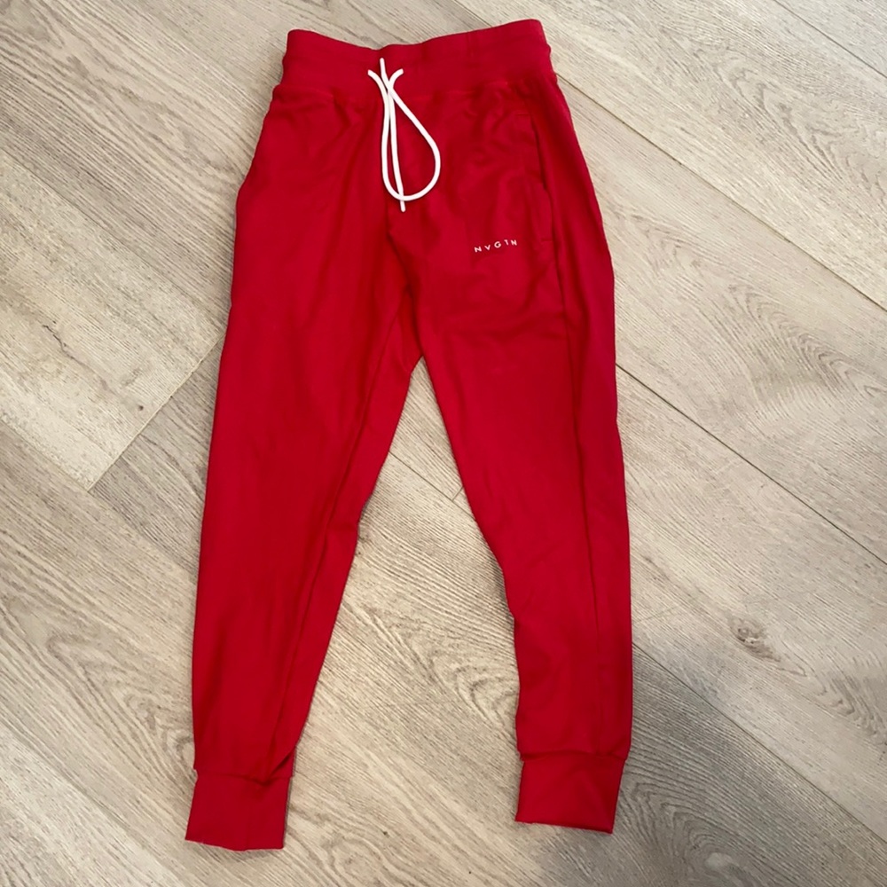 NVGTN Red Joggers, women’s small.
